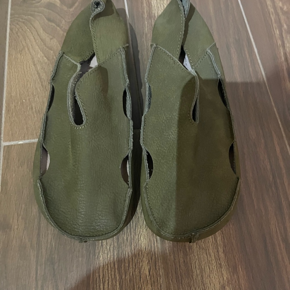 Olive Green Leather Shoes
